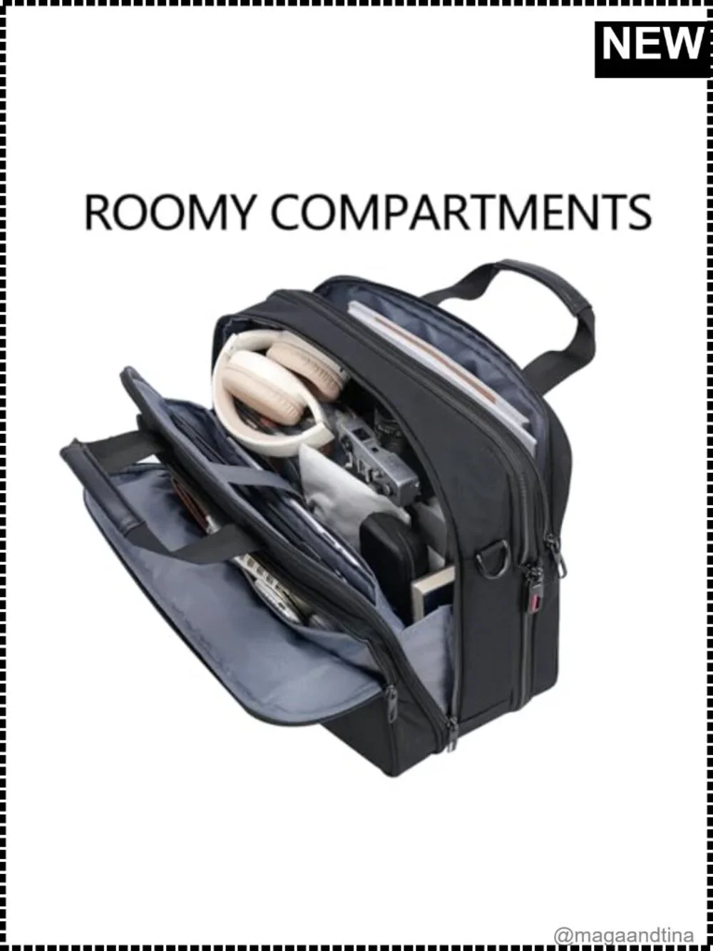 VANKEAN Expandable Laptop Briefcase 17.3 Inch Waterproof Canvas Travel Bag